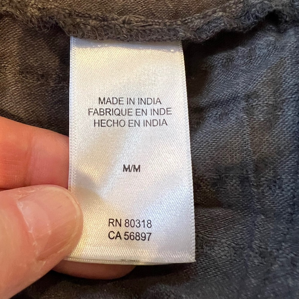 Lucky Brand Gray Tiered Babydoll‎ Blouse Top Long Sleeve Bohemian Boho Women M - Picture 11 of 13